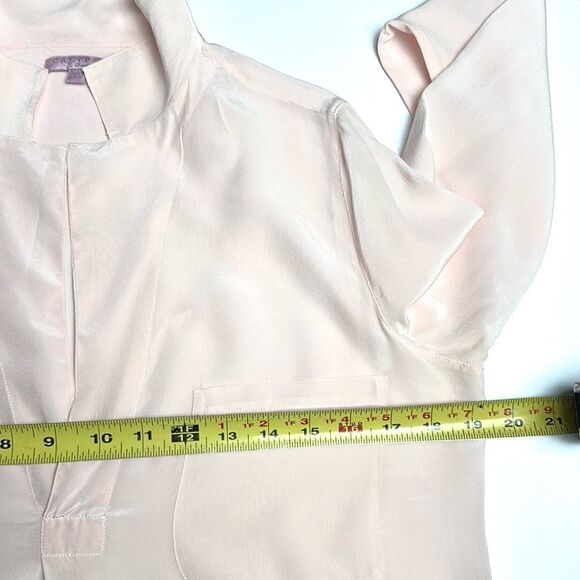 Calypso St Barth Silk Blouse Tunic Semi Sheer Peach Pink Long Sleeve Relaxed S - Picture 12 of 12